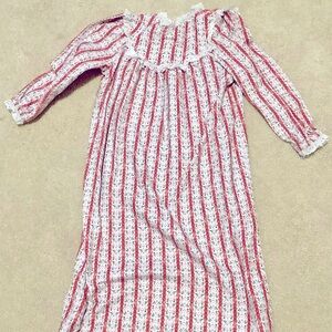 Vintage Lanz of Salzburg Flannel Little Girls Nightgown 4/5 Modest Ruffle 80's